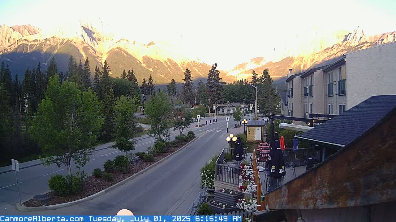 Canmore Mt. Lawrance Grassi & Ha Ling Peak View Live Cam - Canmore, Alberta's Rockies, Alberta, Canada