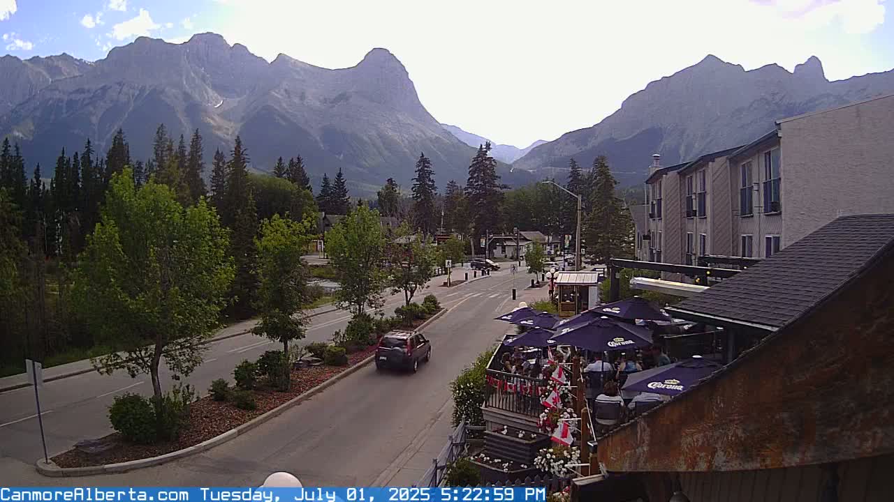 Canmore Mt. Lawrance Grassi & Ha Ling Peak View Live Cam - Canmore, Alberta's Rockies, Alberta, Canada
