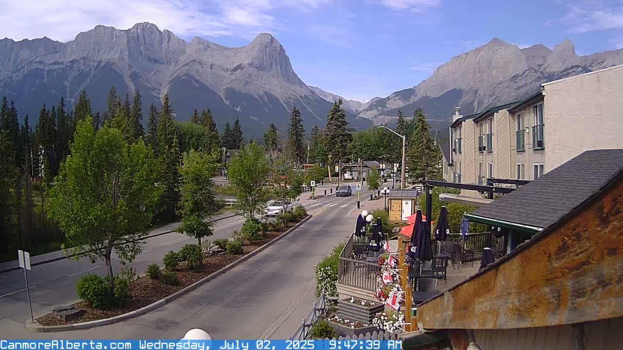 Canmore Mt. Lawrance Grassi & Ha Ling Peak View Live Cam - Canmore, Alberta's Rockies, Alberta, Canada