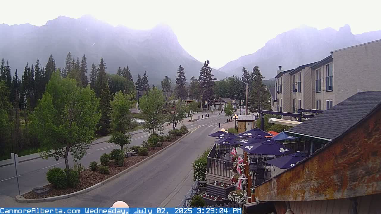 Canmore Mt. Lawrance Grassi & Ha Ling Peak View Live Cam - Canmore, Alberta's Rockies, Alberta, Canada