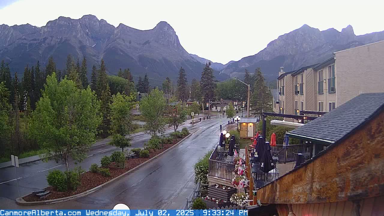 Canmore Mt. Lawrance Grassi & Ha Ling Peak View Live Cam - Canmore, Alberta's Rockies, Alberta, Canada