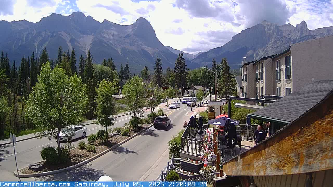 Canmore Mt. Lawrance Grassi & Ha Ling Peak View Live Cam - Canmore, Alberta's Rockies, Alberta, Canada