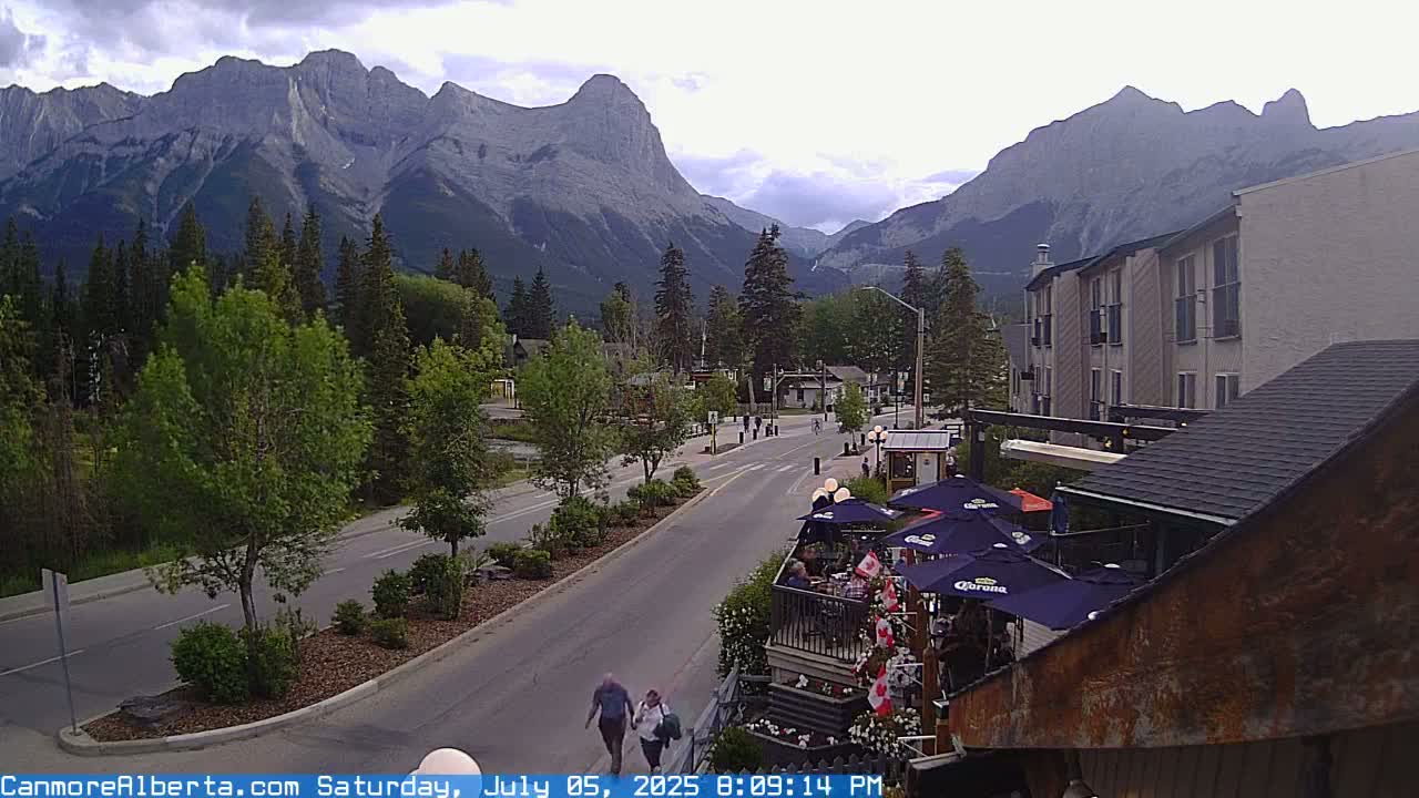 Canmore Mt. Lawrance Grassi & Ha Ling Peak View Live Cam - Canmore, Alberta's Rockies, Alberta, Canada