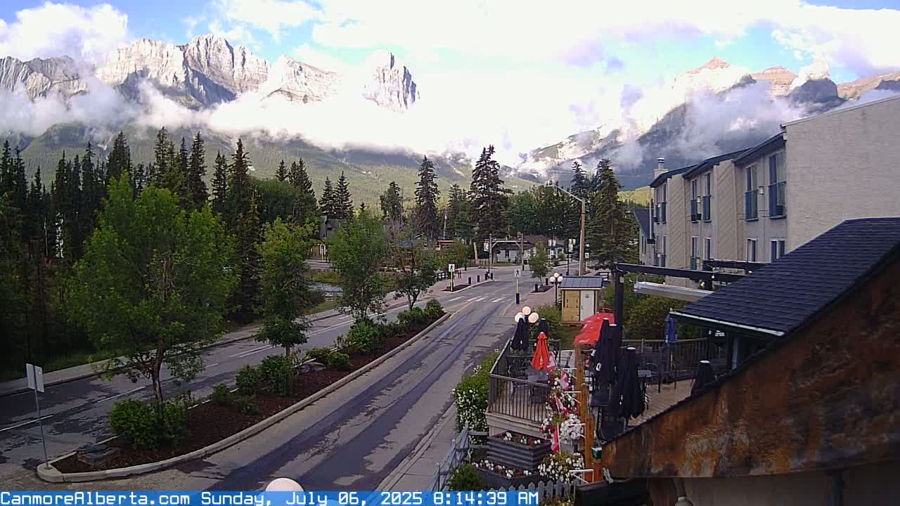 Canmore Mt. Lawrance Grassi & Ha Ling Peak View Live Cam - Canmore, Alberta's Rockies, Alberta, Canada