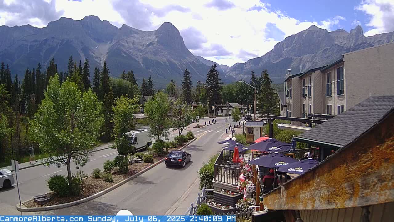 Canmore Mt. Lawrance Grassi & Ha Ling Peak View Live Cam - Canmore, Alberta's Rockies, Alberta, Canada
