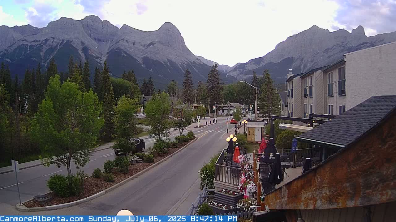 Canmore Mt. Lawrance Grassi & Ha Ling Peak View Live Cam - Canmore, Alberta's Rockies, Alberta, Canada