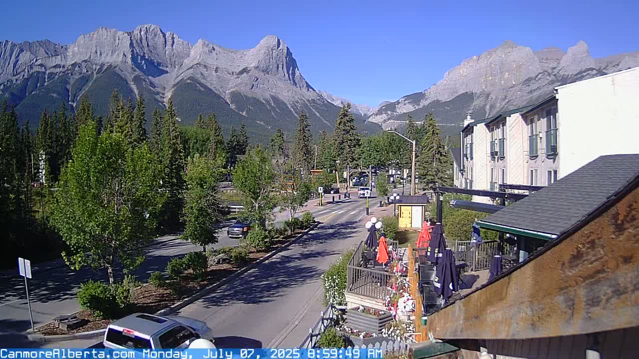 Canmore Mt. Lawrance Grassi & Ha Ling Peak View Live Cam - Canmore, Alberta's Rockies, Alberta, Canada