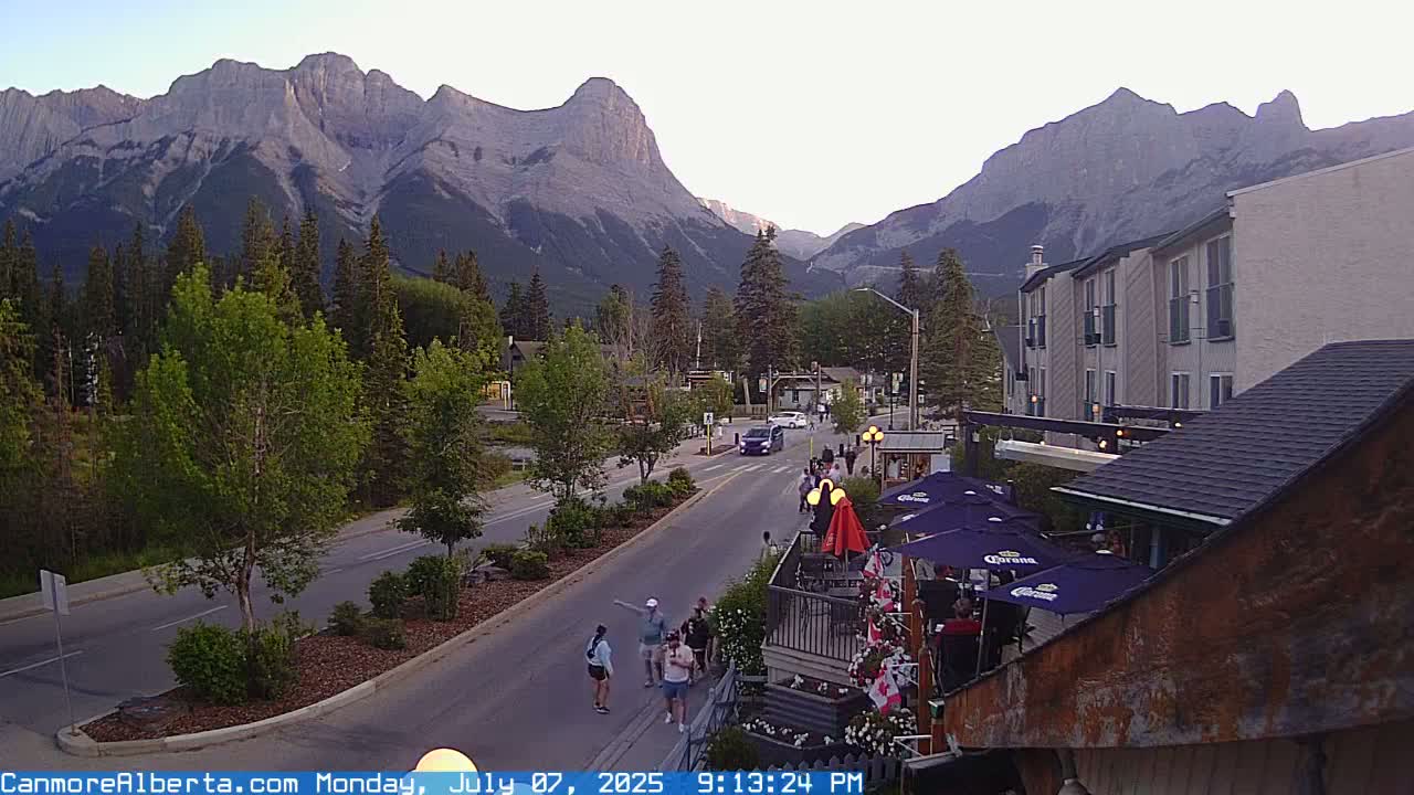 Canmore Mt. Lawrance Grassi & Ha Ling Peak View Live Cam - Canmore, Alberta's Rockies, Alberta, Canada