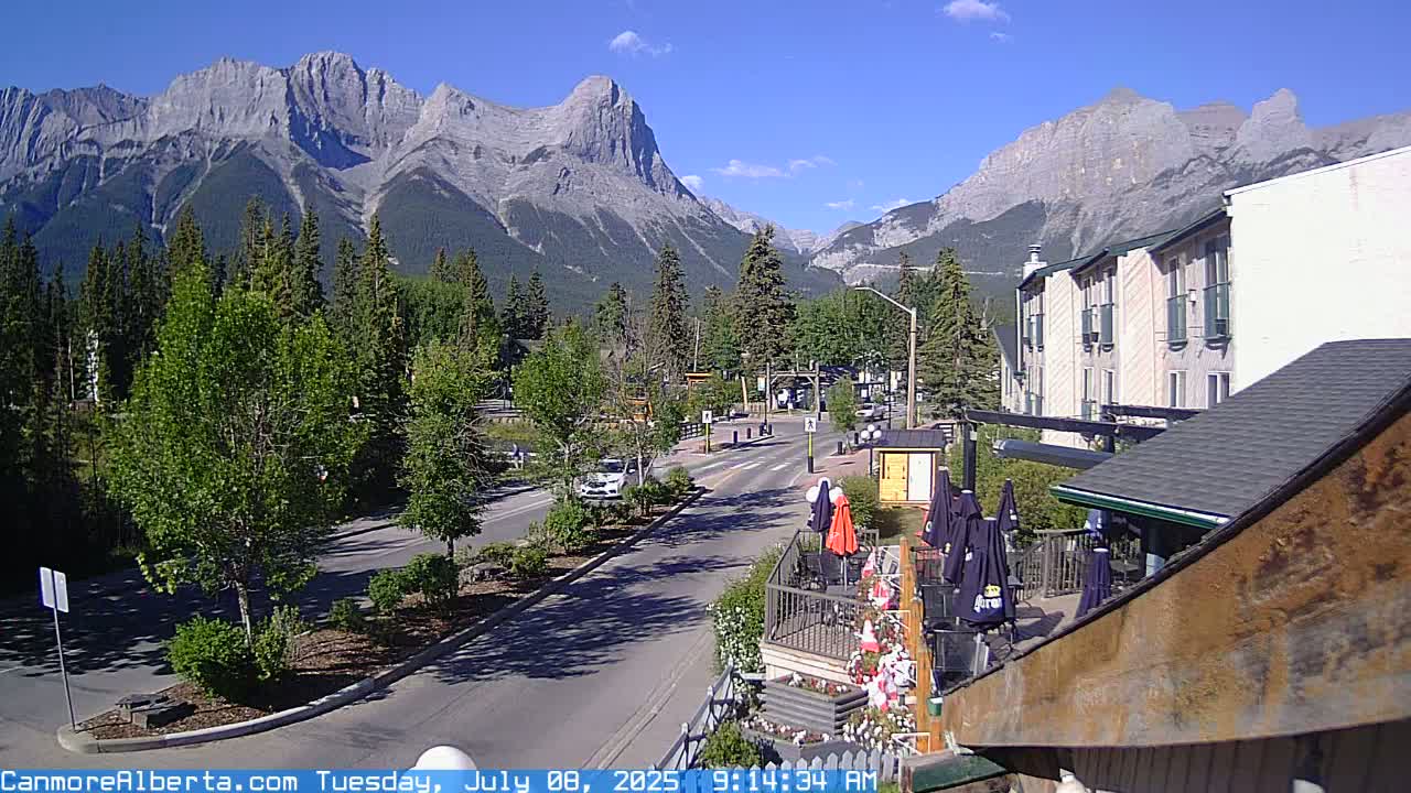 Canmore Mt. Lawrance Grassi & Ha Ling Peak View Live Cam - Canmore, Alberta's Rockies, Alberta, Canada