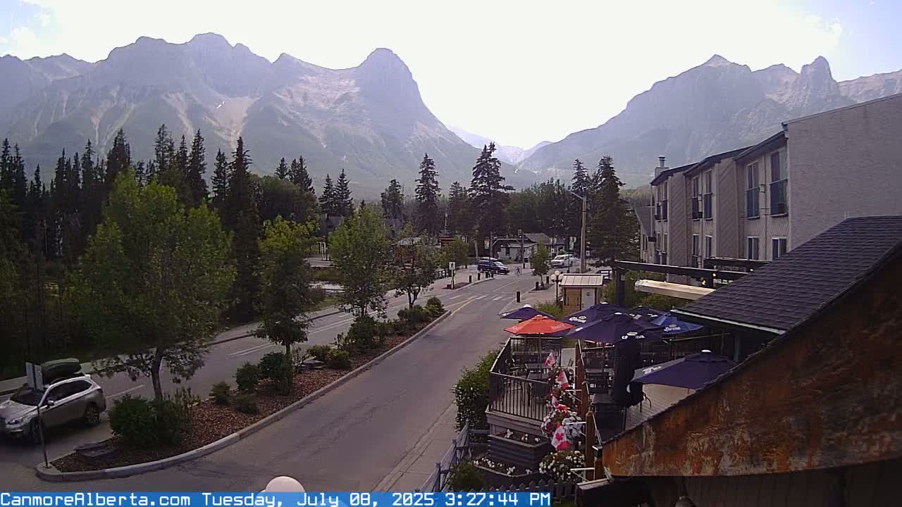 Canmore Mt. Lawrance Grassi & Ha Ling Peak View Live Cam - Canmore, Alberta's Rockies, Alberta, Canada