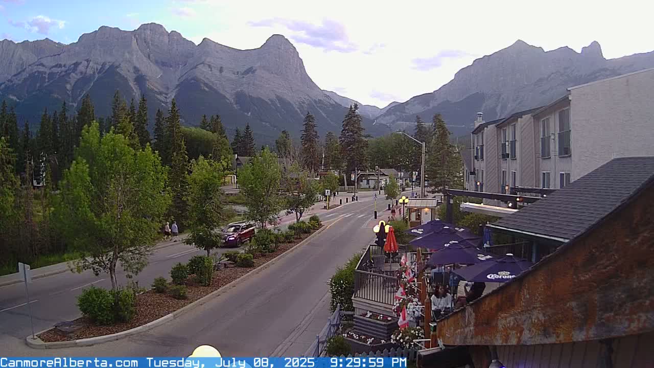 Canmore Mt. Lawrance Grassi & Ha Ling Peak View Live Cam - Canmore, Alberta's Rockies, Alberta, Canada