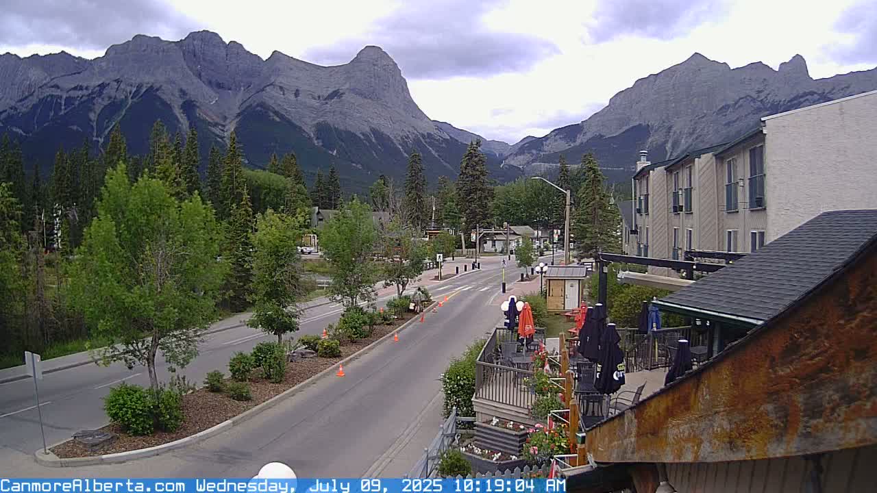 Canmore Mt. Lawrance Grassi & Ha Ling Peak View Live Cam - Canmore, Alberta's Rockies, Alberta, Canada