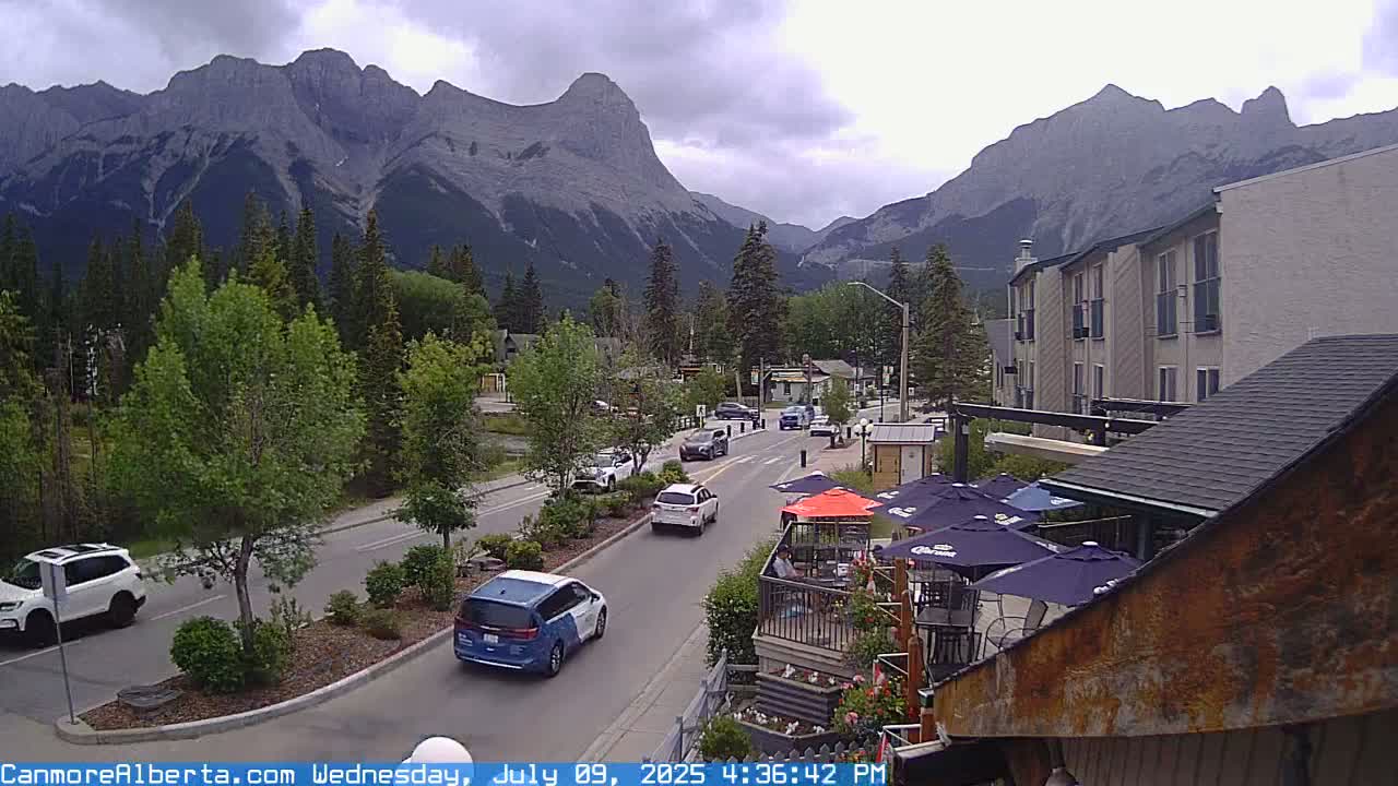Canmore Mt. Lawrance Grassi & Ha Ling Peak View Live Cam - Canmore, Alberta's Rockies, Alberta, Canada