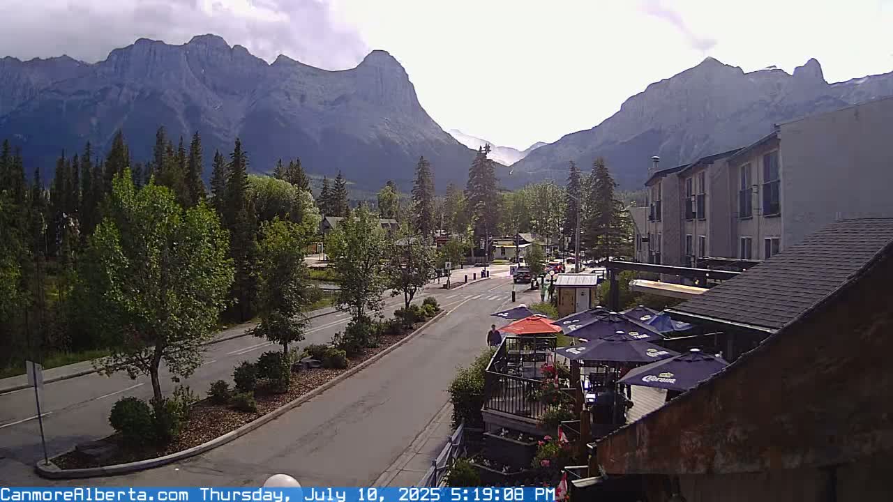 Canmore Mt. Lawrance Grassi & Ha Ling Peak View Live Cam - Canmore, Alberta's Rockies, Alberta, Canada