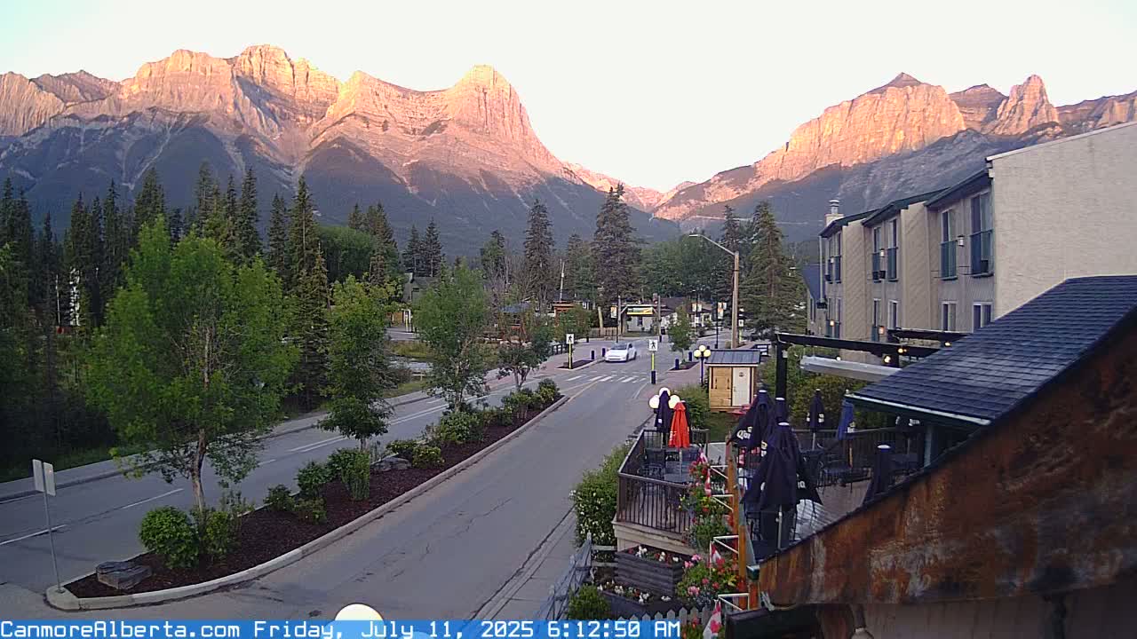 Canmore Mt. Lawrance Grassi & Ha Ling Peak View Live Cam - Canmore, Alberta's Rockies, Alberta, Canada