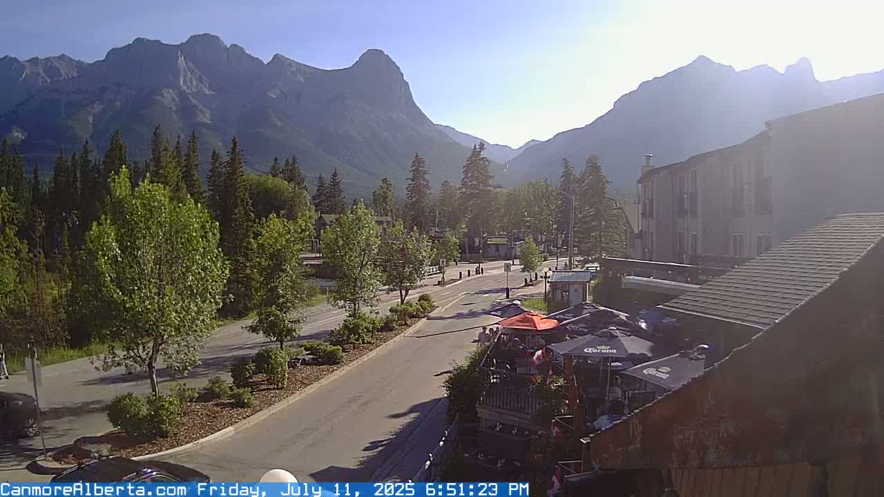 Canmore Mt. Lawrance Grassi & Ha Ling Peak View Live Cam - Canmore, Alberta's Rockies, Alberta, Canada