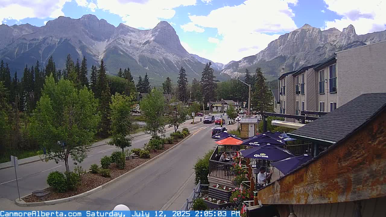 Canmore Mt. Lawrance Grassi & Ha Ling Peak View Live Cam - Canmore, Alberta's Rockies, Alberta, Canada