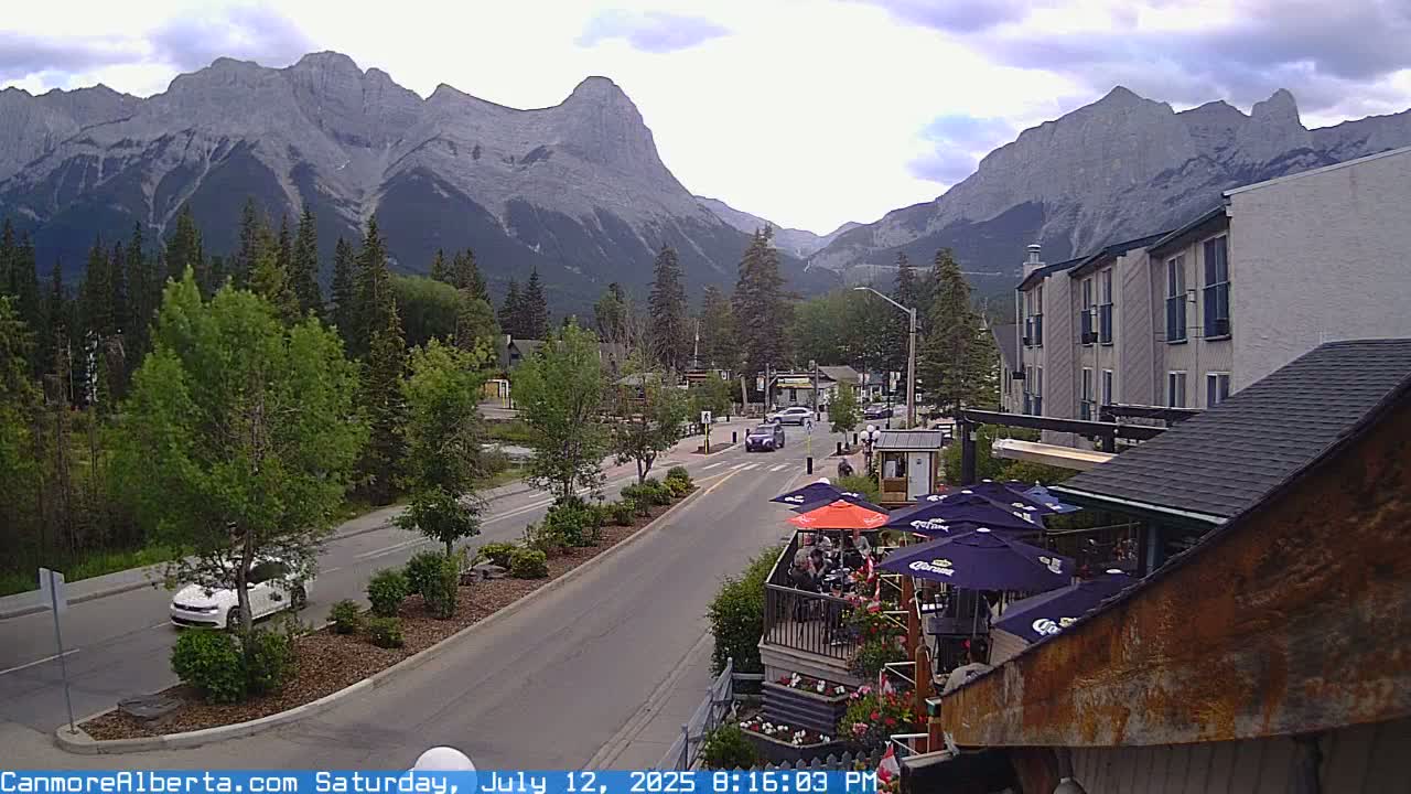Canmore Mt. Lawrance Grassi & Ha Ling Peak View Live Cam - Canmore, Alberta's Rockies, Alberta, Canada