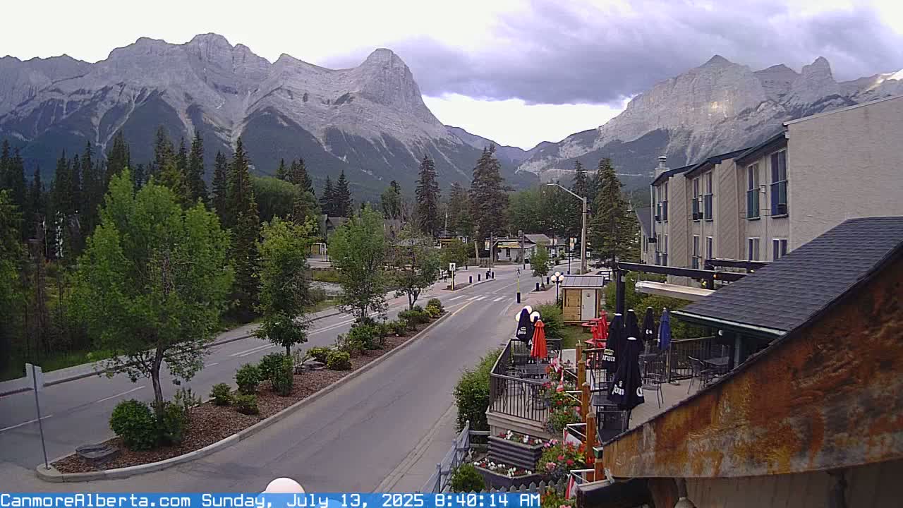 Canmore Mt. Lawrance Grassi & Ha Ling Peak View Live Cam - Canmore, Alberta's Rockies, Alberta, Canada