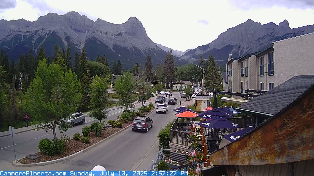 Canmore Mt. Lawrance Grassi & Ha Ling Peak View Live Cam - Canmore, Alberta's Rockies, Alberta, Canada