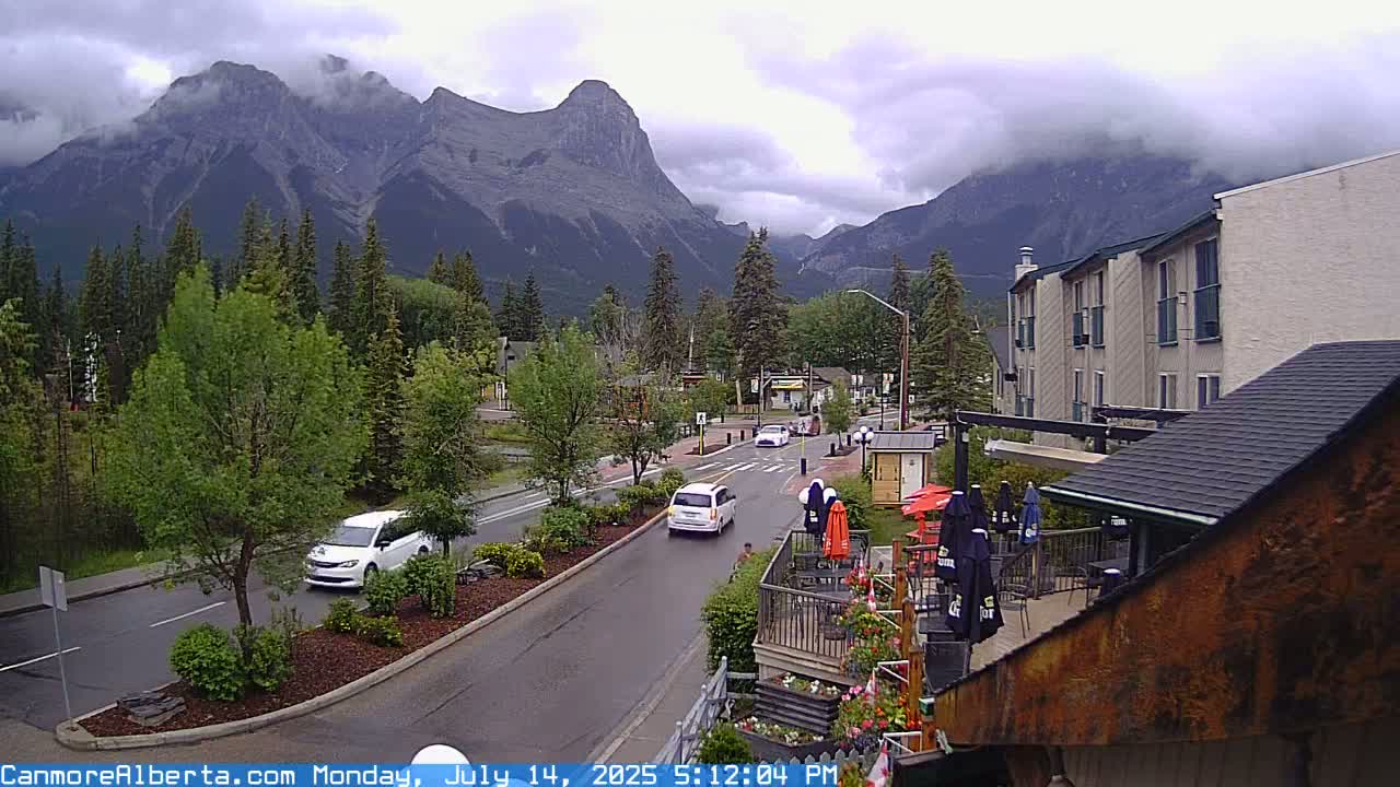 Canmore Mt. Lawrance Grassi & Ha Ling Peak View Live Cam - Canmore, Alberta's Rockies, Alberta, Canada