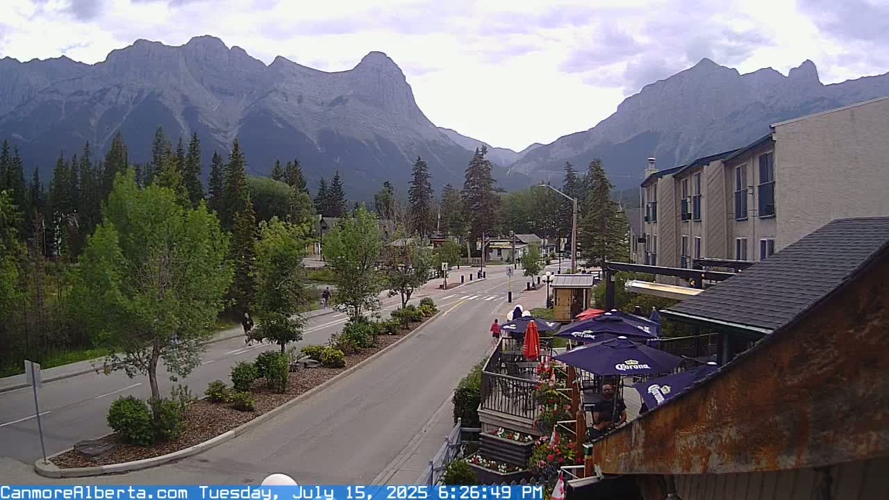 Canmore Mt. Lawrance Grassi & Ha Ling Peak View Live Cam - Canmore, Alberta's Rockies, Alberta, Canada