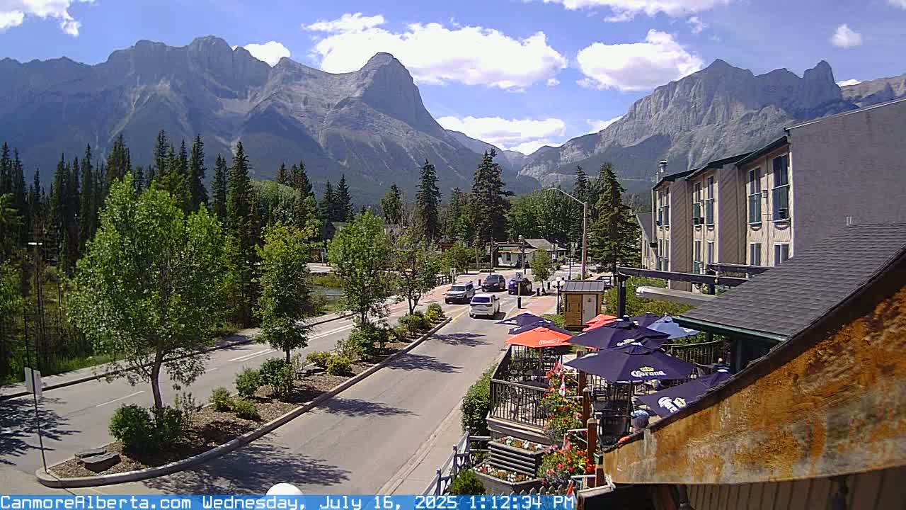 Canmore Mt. Lawrance Grassi & Ha Ling Peak View Live Cam - Canmore, Alberta's Rockies, Alberta, Canada