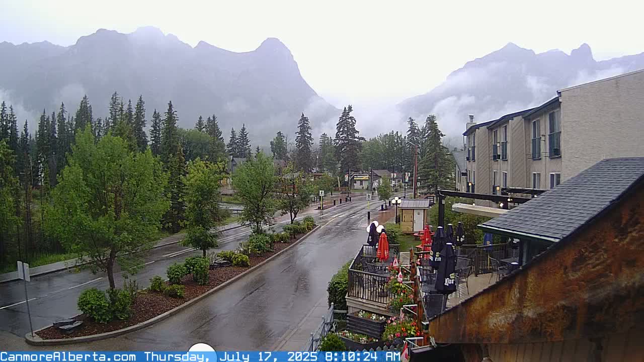 Canmore Mt. Lawrance Grassi & Ha Ling Peak View Live Cam - Canmore, Alberta's Rockies, Alberta, Canada