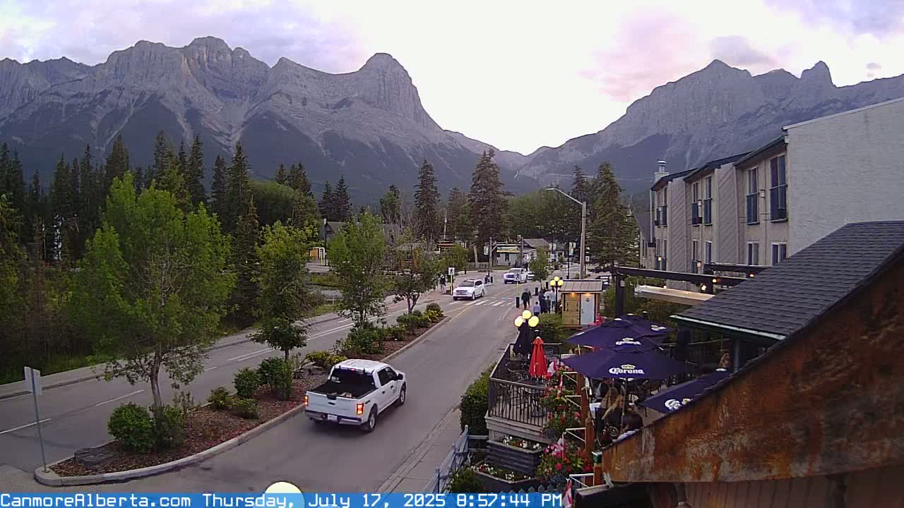 Canmore Mt. Lawrance Grassi & Ha Ling Peak View Live Cam - Canmore, Alberta's Rockies, Alberta, Canada