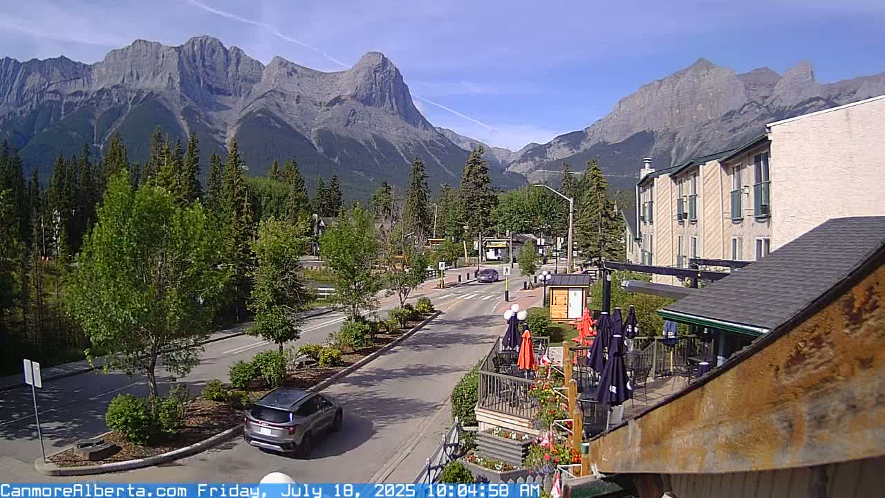 Canmore Mt. Lawrance Grassi & Ha Ling Peak View Live Cam - Canmore, Alberta's Rockies, Alberta, Canada