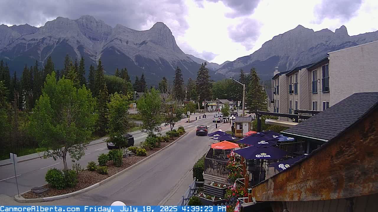 Canmore Mt. Lawrance Grassi & Ha Ling Peak View Live Cam - Canmore, Alberta's Rockies, Alberta, Canada