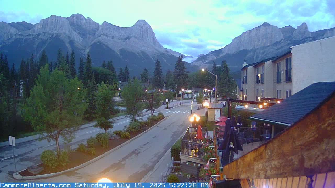 Canmore Mt. Lawrance Grassi & Ha Ling Peak View Live Cam - Canmore, Alberta's Rockies, Alberta, Canada