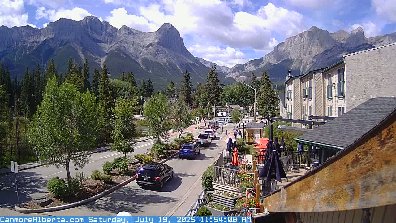 Canmore Mt. Lawrance Grassi & Ha Ling Peak View Live Cam - Canmore, Alberta's Rockies, Alberta, Canada