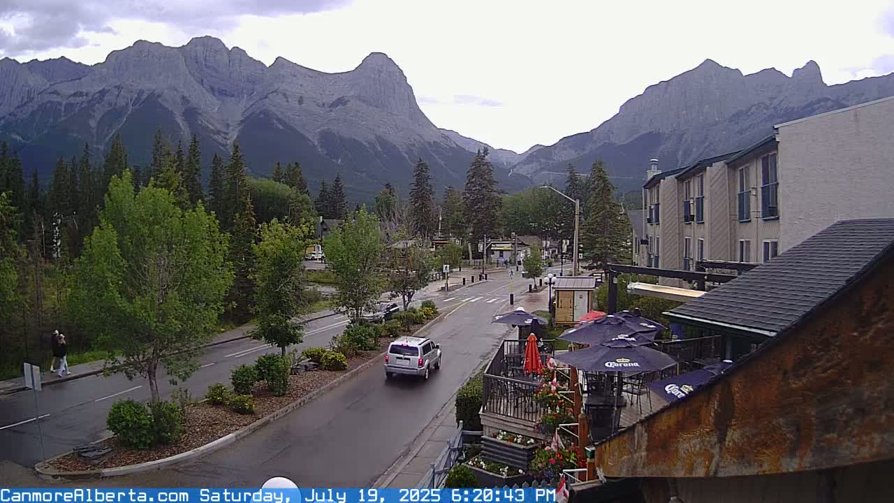 Canmore Mt. Lawrance Grassi & Ha Ling Peak View Live Cam - Canmore, Alberta's Rockies, Alberta, Canada