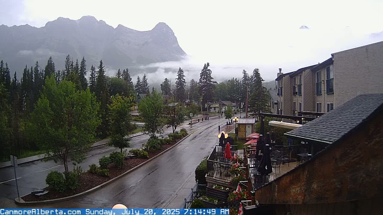 Canmore Mt. Lawrance Grassi & Ha Ling Peak View Live Cam - Canmore, Alberta's Rockies, Alberta, Canada
