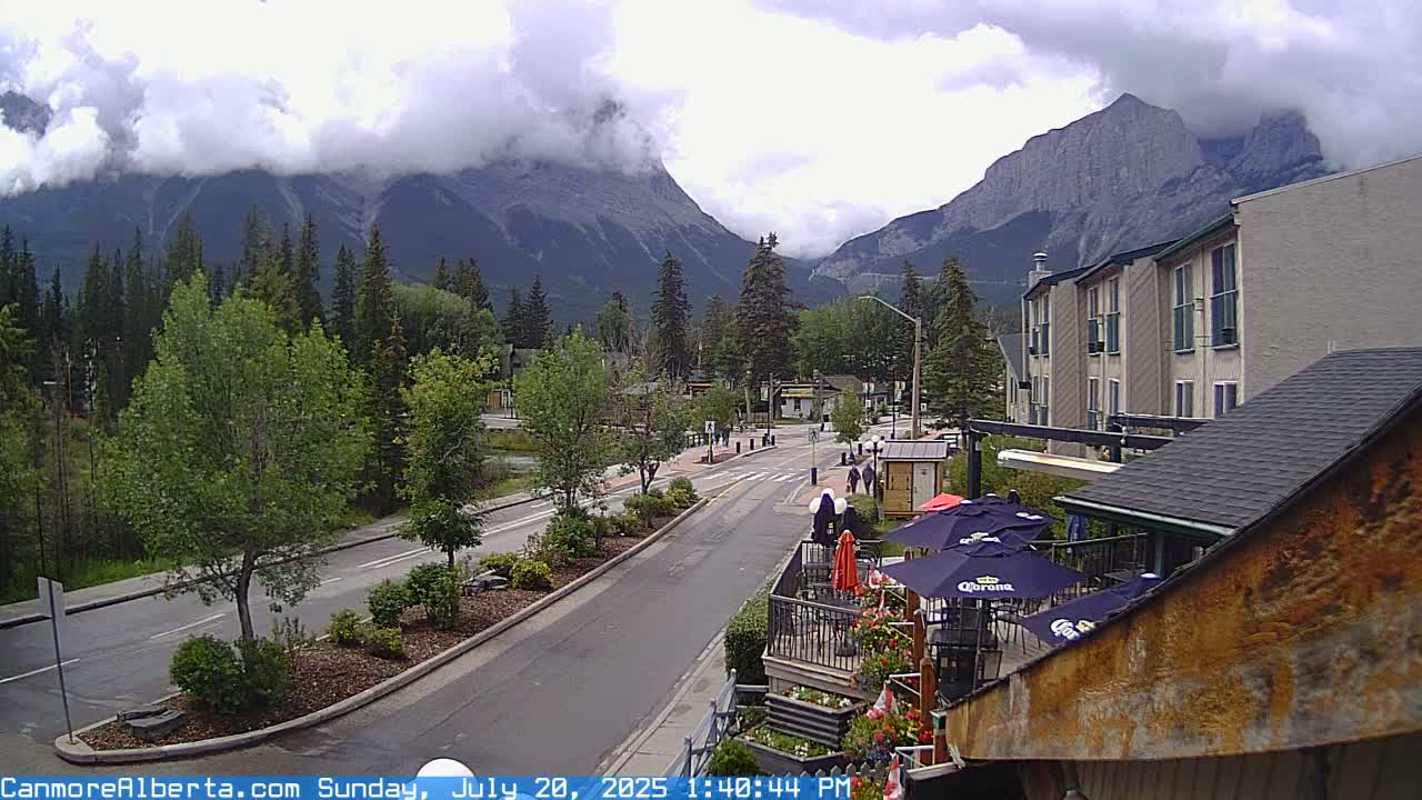 Canmore Mt. Lawrance Grassi & Ha Ling Peak View Live Cam - Canmore, Alberta's Rockies, Alberta, Canada