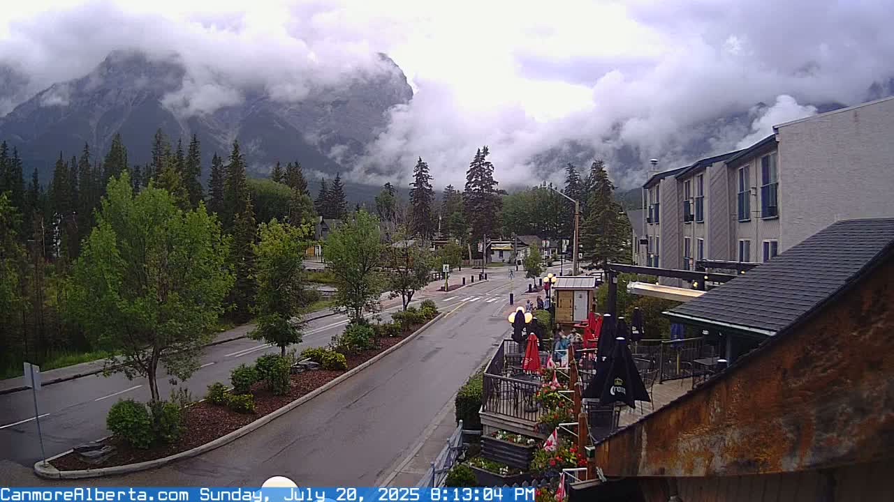 Canmore Mt. Lawrance Grassi & Ha Ling Peak View Live Cam - Canmore, Alberta's Rockies, Alberta, Canada