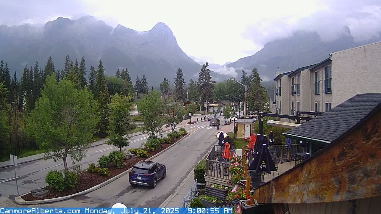 Canmore Mt. Lawrance Grassi & Ha Ling Peak View Live Cam - Canmore, Alberta's Rockies, Alberta, Canada