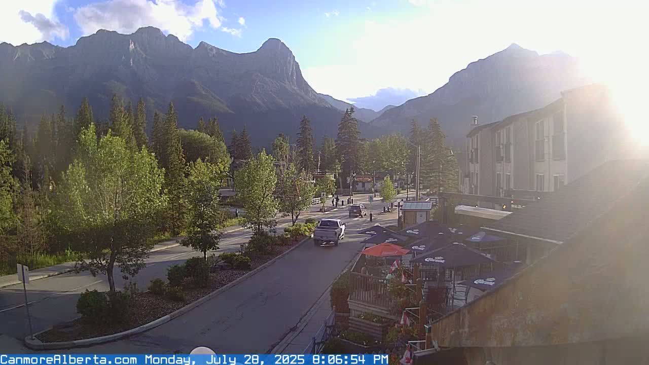 Canmore Mt. Lawrance Grassi & Ha Ling Peak View Live Cam - Canmore, Alberta's Rockies, Alberta, Canada