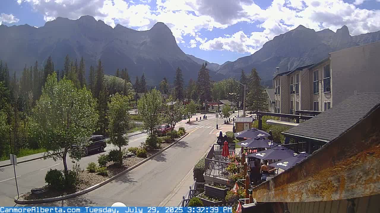 Canmore Mt. Lawrance Grassi & Ha Ling Peak View Live Cam - Canmore, Alberta's Rockies, Alberta, Canada