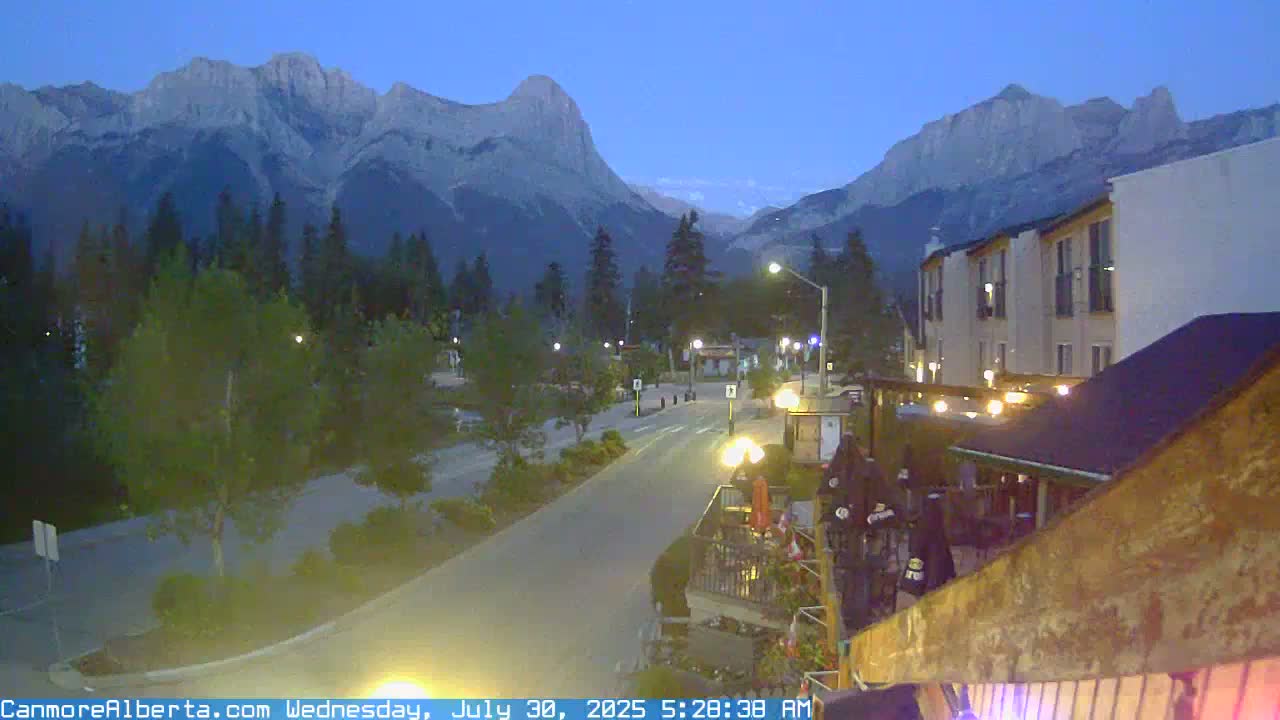 Canmore Mt. Lawrance Grassi & Ha Ling Peak View Live Cam - Canmore, Alberta's Rockies, Alberta, Canada
