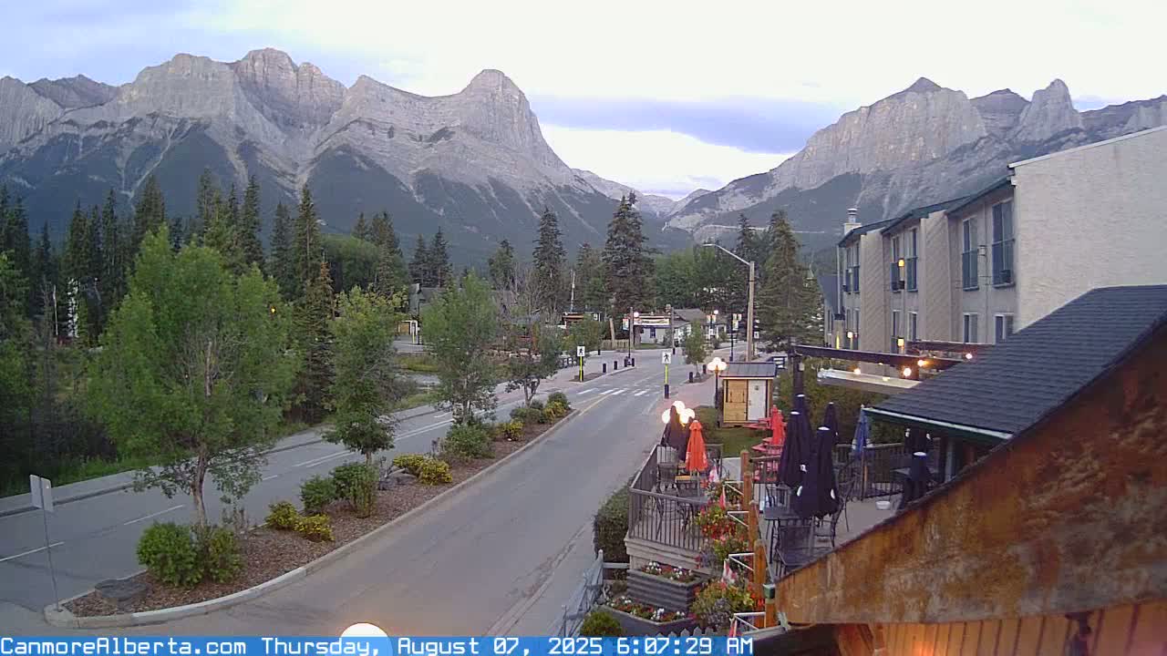 Canmore Mt. Lawrance Grassi & Ha Ling Peak View Live Cam - Canmore, Alberta's Rockies, Alberta, Canada