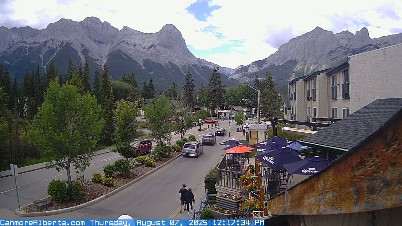Canmore Mt. Lawrance Grassi & Ha Ling Peak View Live Cam - Canmore, Alberta's Rockies, Alberta, Canada