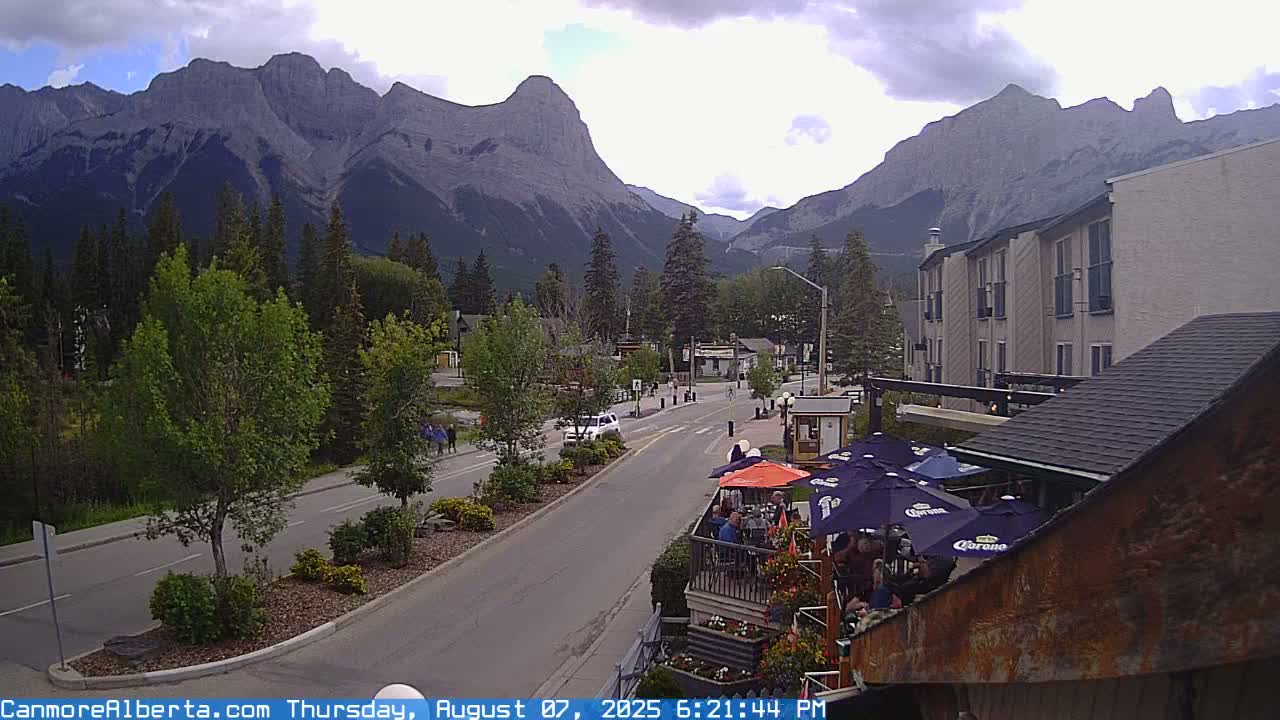 Canmore Mt. Lawrance Grassi & Ha Ling Peak View Live Cam - Canmore, Alberta's Rockies, Alberta, Canada