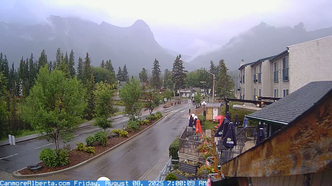 Canmore Mt. Lawrance Grassi & Ha Ling Peak View Live Cam - Canmore, Alberta's Rockies, Alberta, Canada