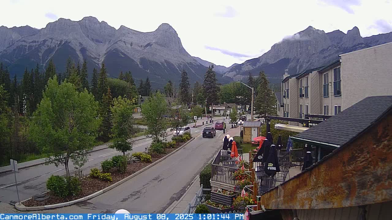 Canmore Mt. Lawrance Grassi & Ha Ling Peak View Live Cam - Canmore, Alberta's Rockies, Alberta, Canada
