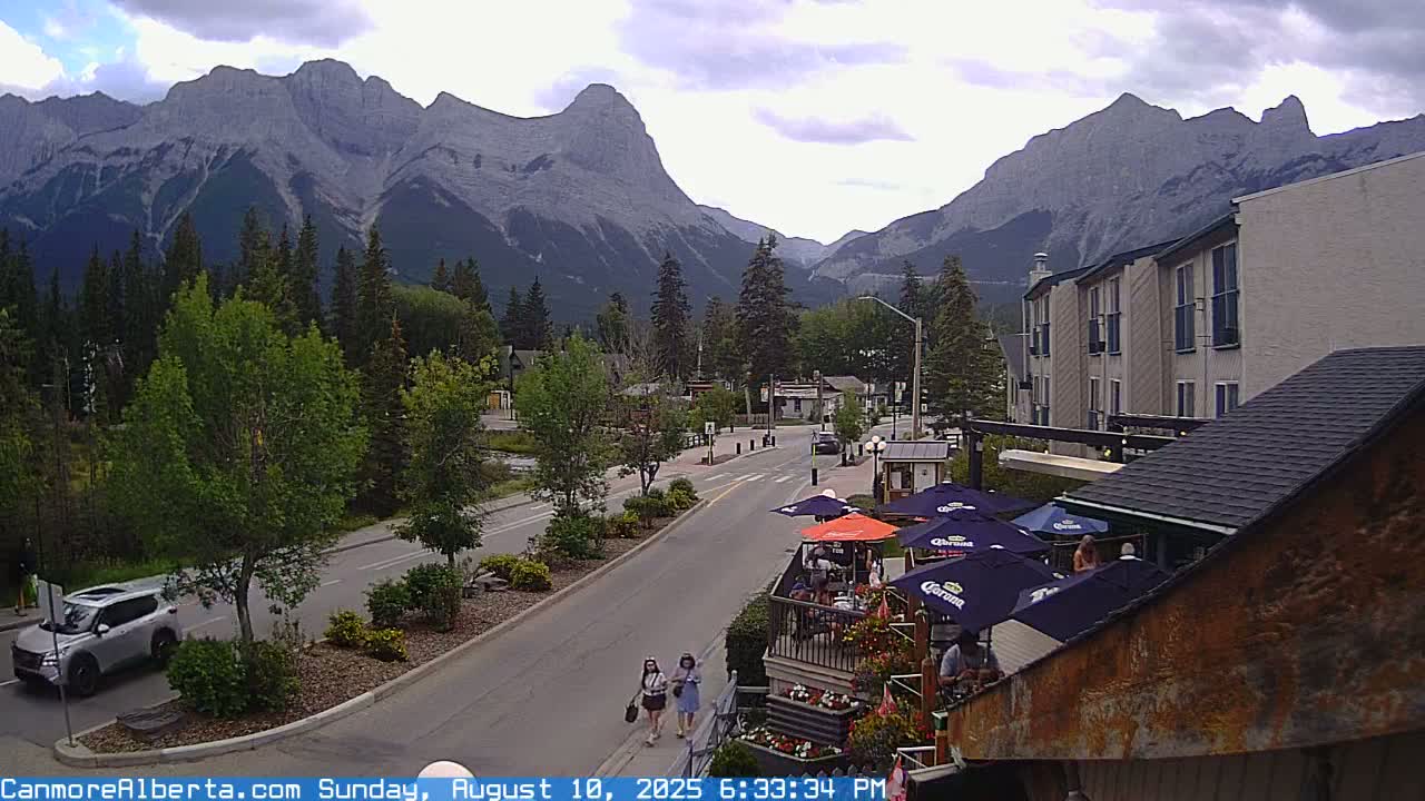 Canmore Mt. Lawrance Grassi & Ha Ling Peak View Live Cam - Canmore, Alberta's Rockies, Alberta, Canada