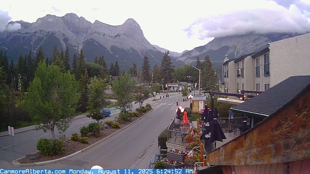 Canmore Mt. Lawrance Grassi & Ha Ling Peak View Live Cam - Canmore, Alberta's Rockies, Alberta, Canada