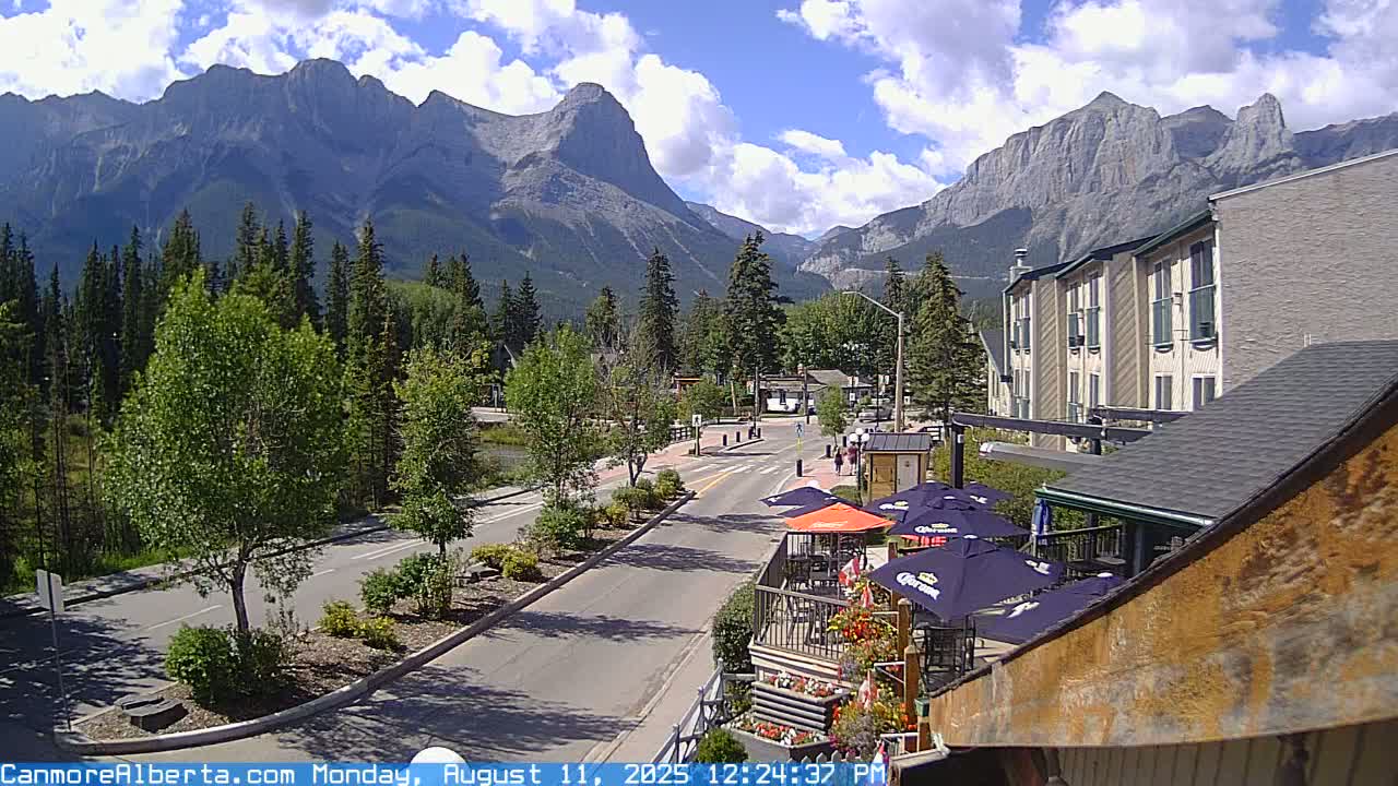Canmore Mt. Lawrance Grassi & Ha Ling Peak View Live Cam - Canmore, Alberta's Rockies, Alberta, Canada