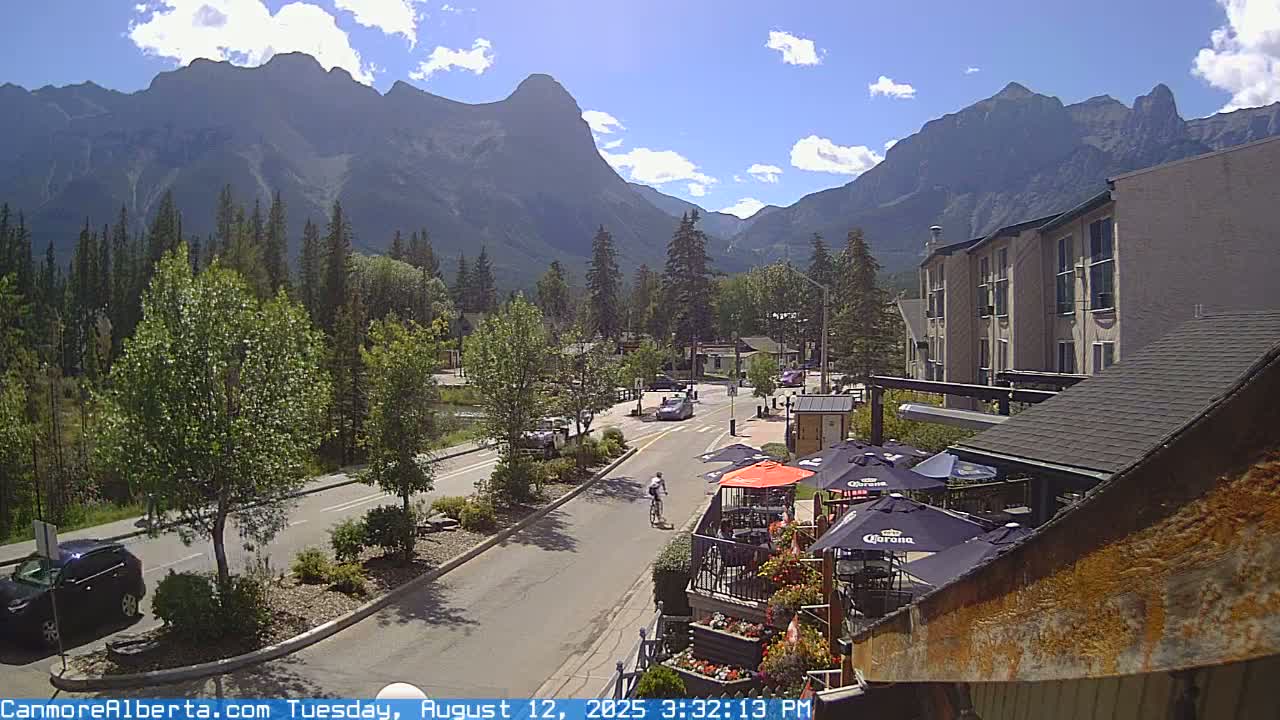 Canmore Mt. Lawrance Grassi & Ha Ling Peak View Live Cam - Canmore, Alberta's Rockies, Alberta, Canada